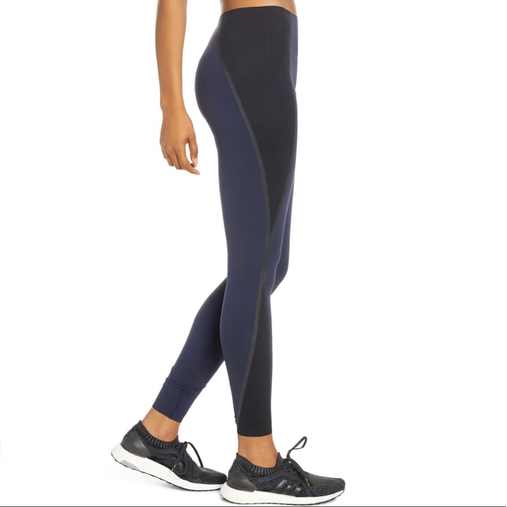 Spanx Mesh Contoured Active Leggings / Lapis Night - Picture 2 of 10
